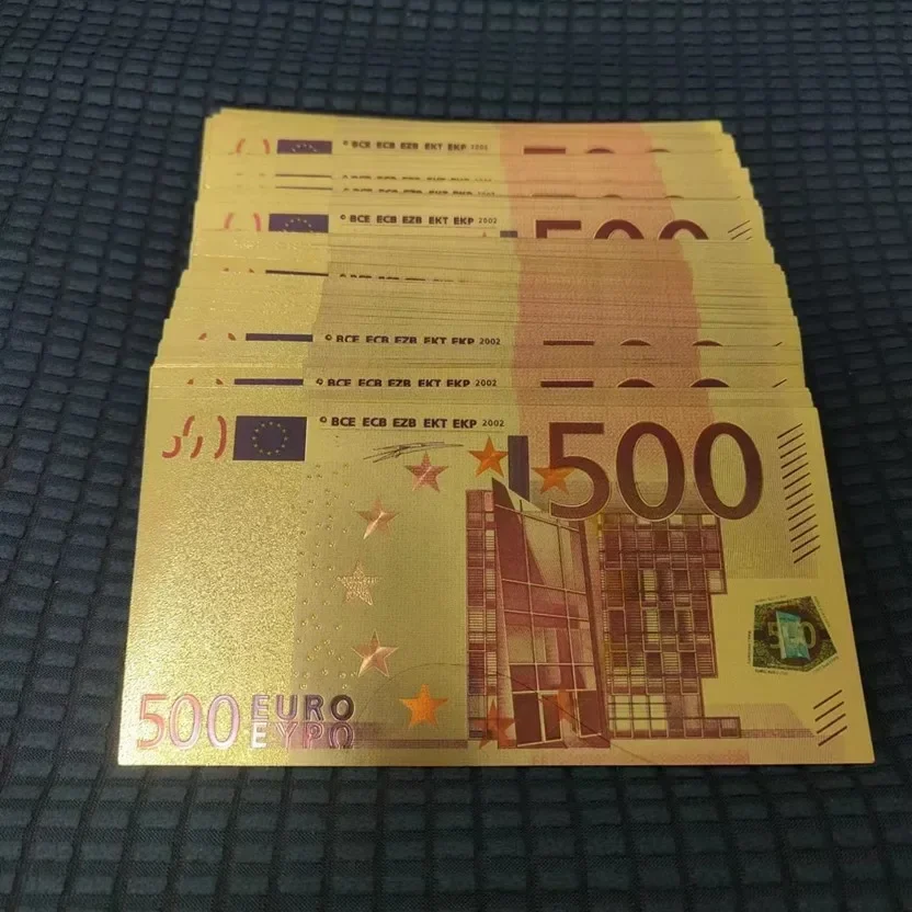 20/50/100pcs 500 EUR Gold Banknotes In 24K Gold Fake Money for Collection Gold Copy Currency Bill Money Collection