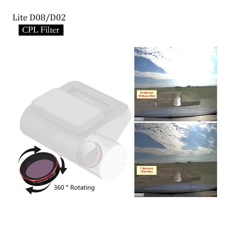 for 70mai Dash Cam Mount For for 70mai Dash Cam Pro D02 Lite D08 70mai Lite D08 CPL Filter