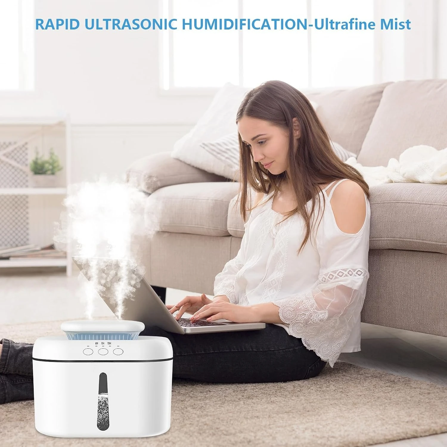 2026 New Upgrade Humidifiers For Bedroom Large Room, 2.5L Dual Nozzle Cool Mist Humidifier For Baby, 16dB Ultra Quiet