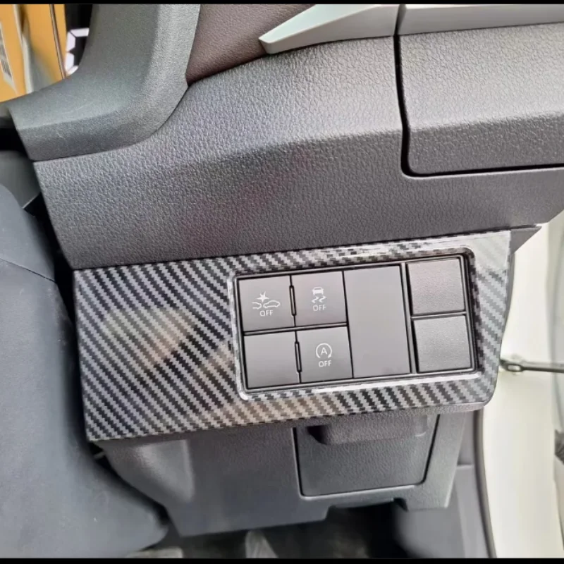 

LHD Carbon Fiber Stikcer For Toyota vios 2023 2024 Car Headlight Switch Outer Frame Interior Trim Decor Accessories