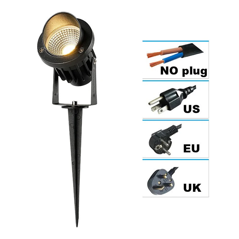 EU/Us-stecker LED Garten Rasen Lampe 10W 15W Wasserdicht IP65 220V12V24V Landschaft Spike Birne Garten weg Rasen COB Strahler