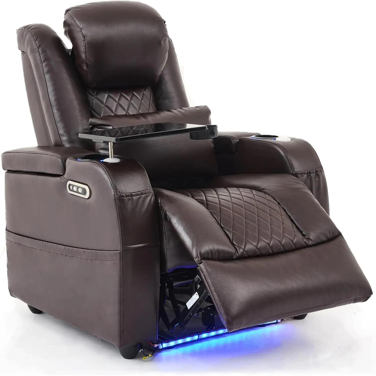 Home Theater Seating Seats, Game Movie Theater Chairs Theater Recliner Sofa with 7 Colors Ambient Lightin