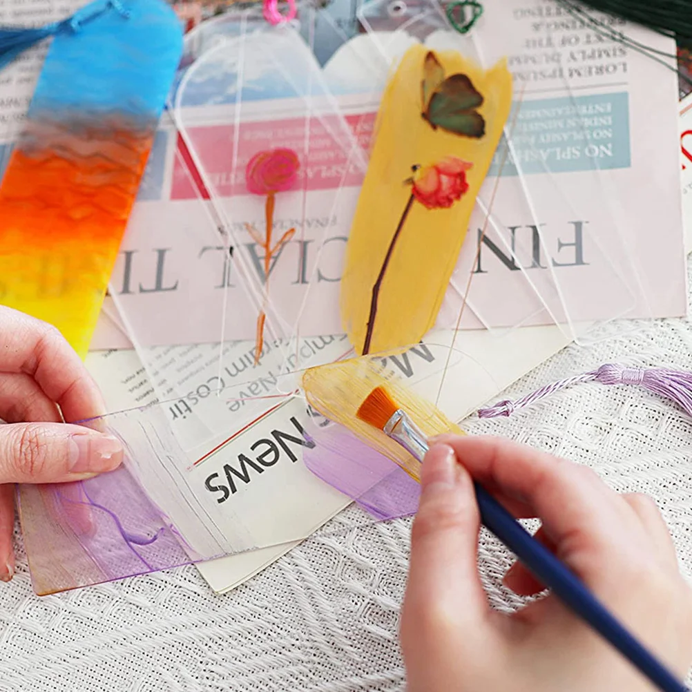

1Set Bookmarks Tassels Acrylic Blank Lightweight Convenient Page Marker for Reading Study and DIY Book Lovers