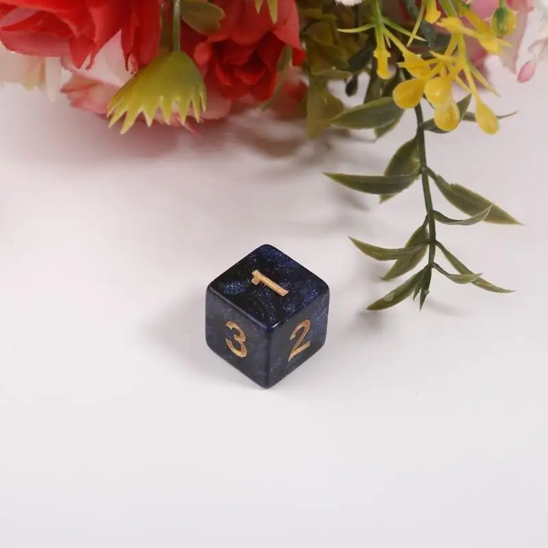 652F 10 قطعة/المجموعة/المجموعة ستة الوجهين النردات الاكريليك مربع الزاوية النردات لعبة حفلة النقش النردات #4