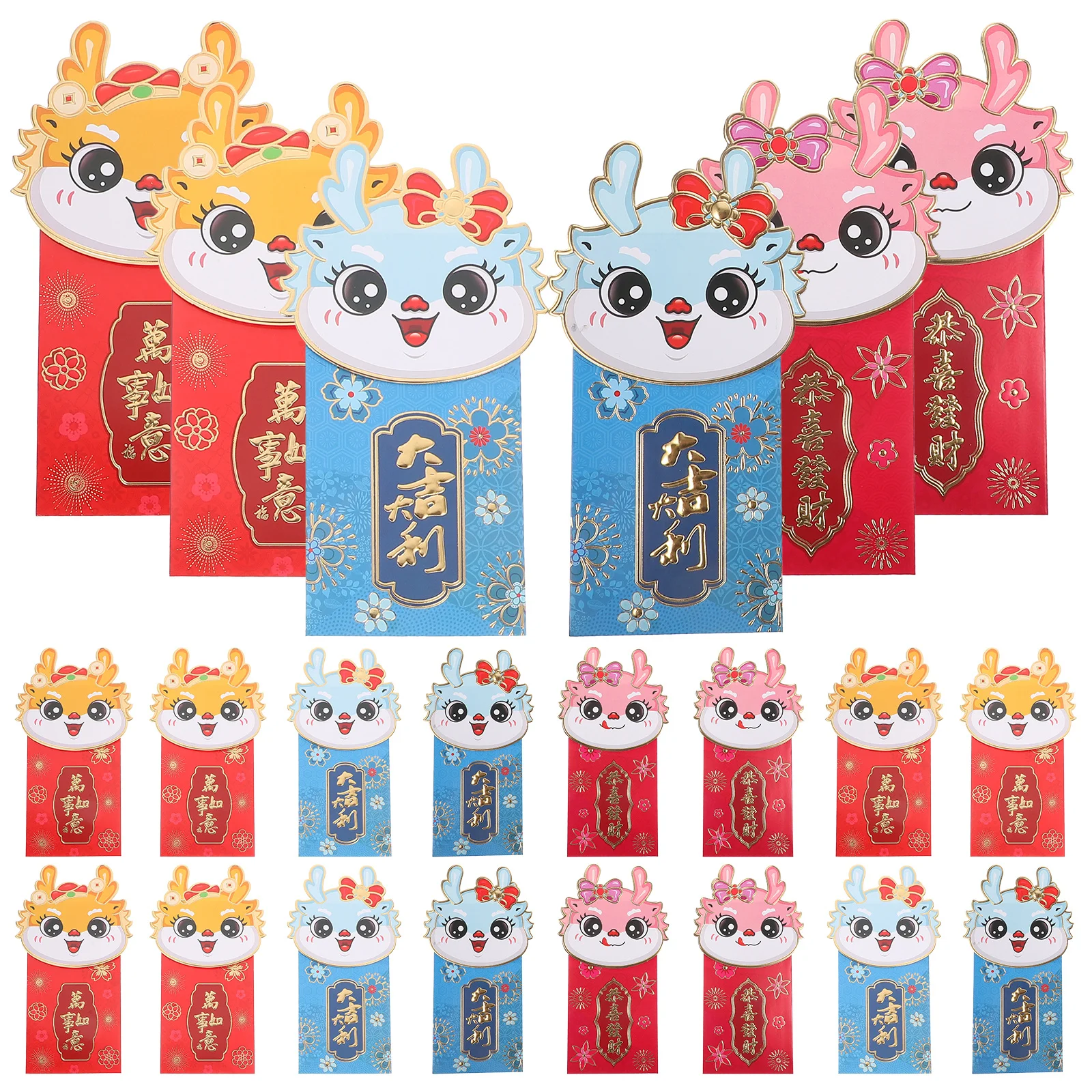 

6 шт., красные конверты в китайском стиле, яркий цвет, новогодний подарок, мешочки для денег, праздничные пакеты, красные конверты в китайском стиле