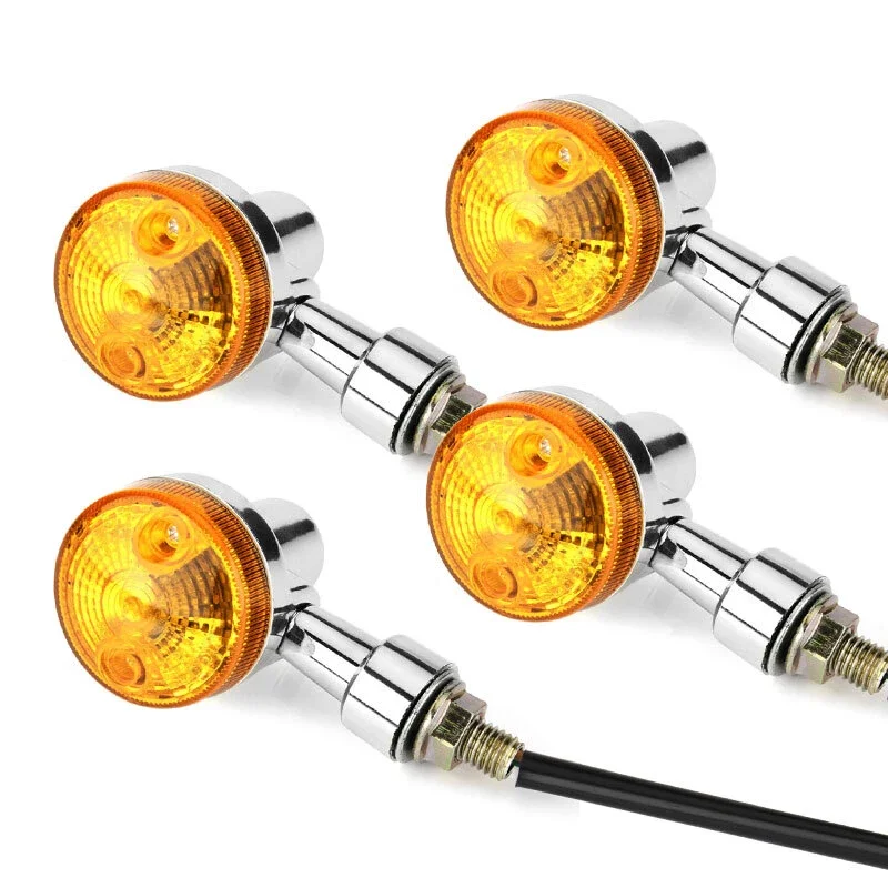 4 X LED Indicators 12v Turn Signal Lamps Amber Motorcycle Blinker Lights Motorcycle Turn Signal Motorcycle Accessories