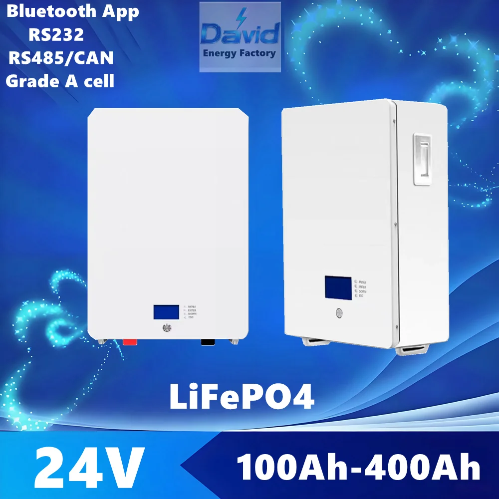

2KW 5KW 24V 400Ah inverter Solar System LiFePO4 Battery 150Ah 200Ah 300Ah 100Ah Lithium Batterie with RS232 CAN RS485