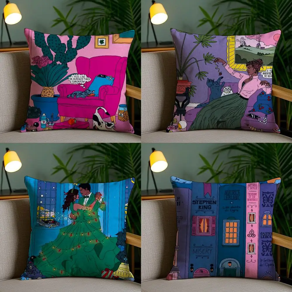 Cosmo Danchin-Hamard Cushion Cover Cushion Cover Soft Washable Pillow Case Multi-Scene For Couch Bed Travel Office Use