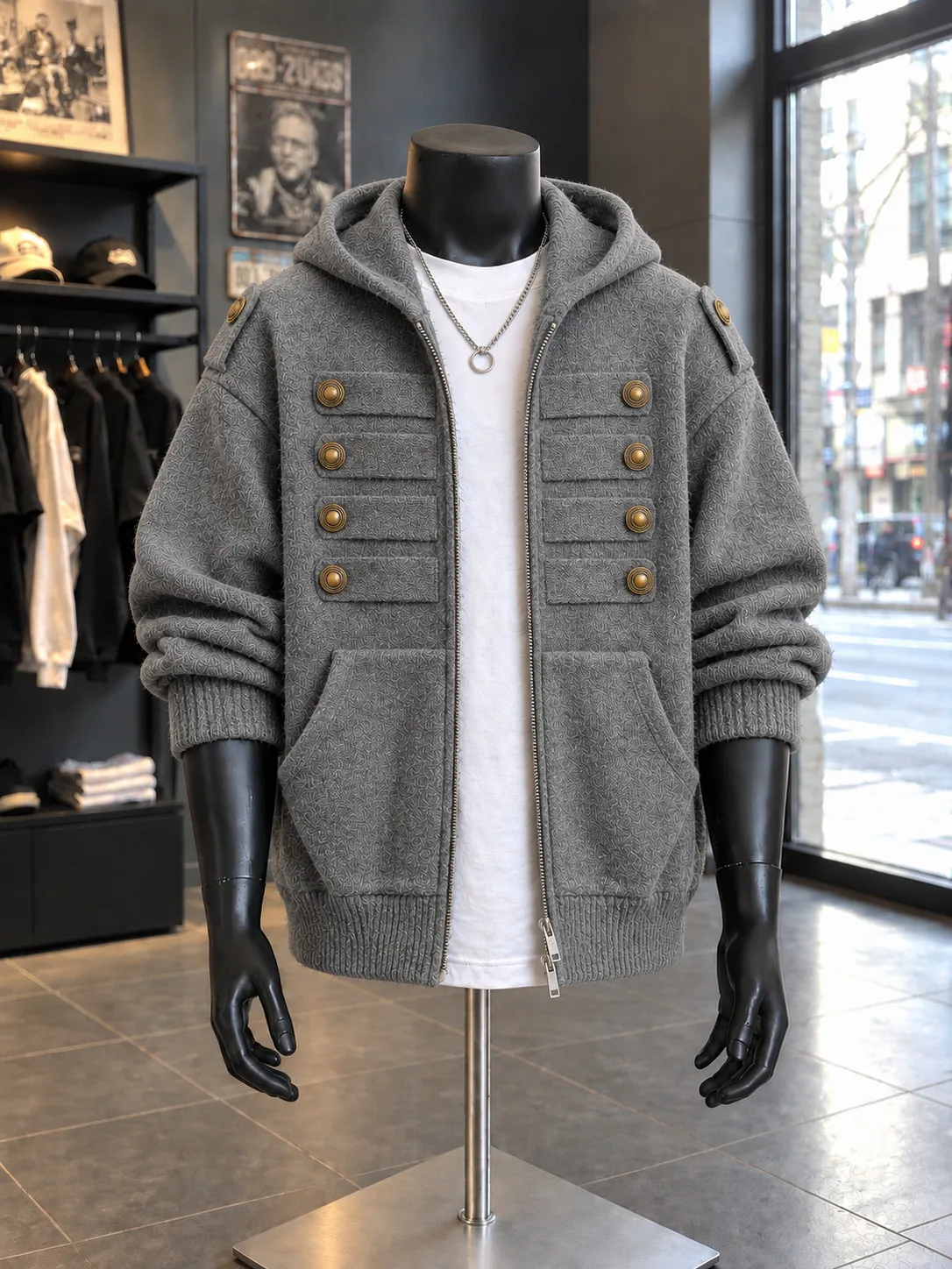American Retro Knitted Open Cardigan Sweater Men's Loose Outerwear Autumn Winter High End Feeling Comfortable Luxury Style