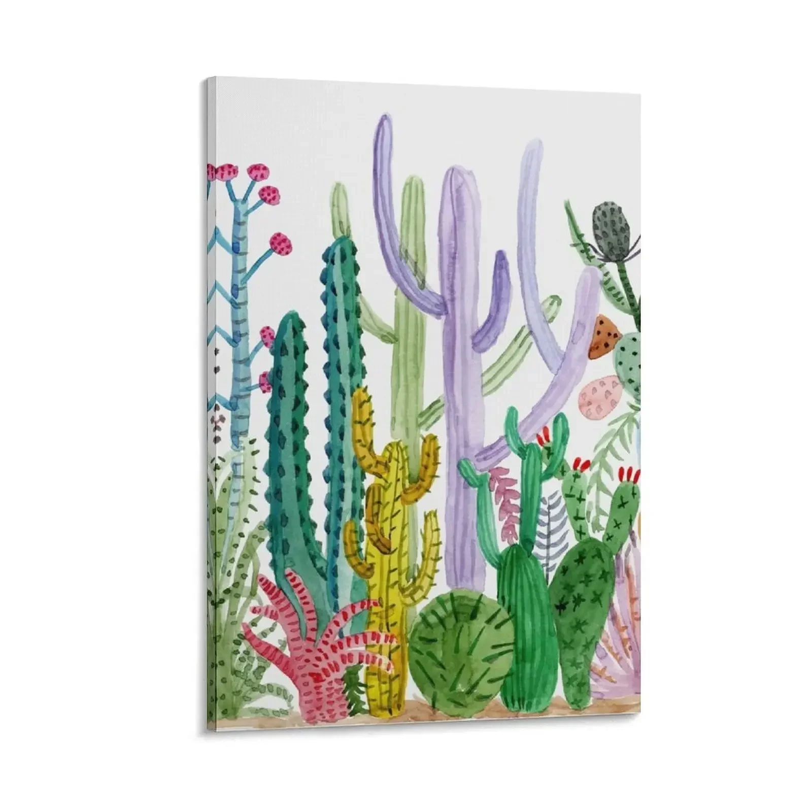 

Watercolor Cacti Canvas Painting decorative wall canvases Decor for room Paintings on the wall Decoration for bedroom