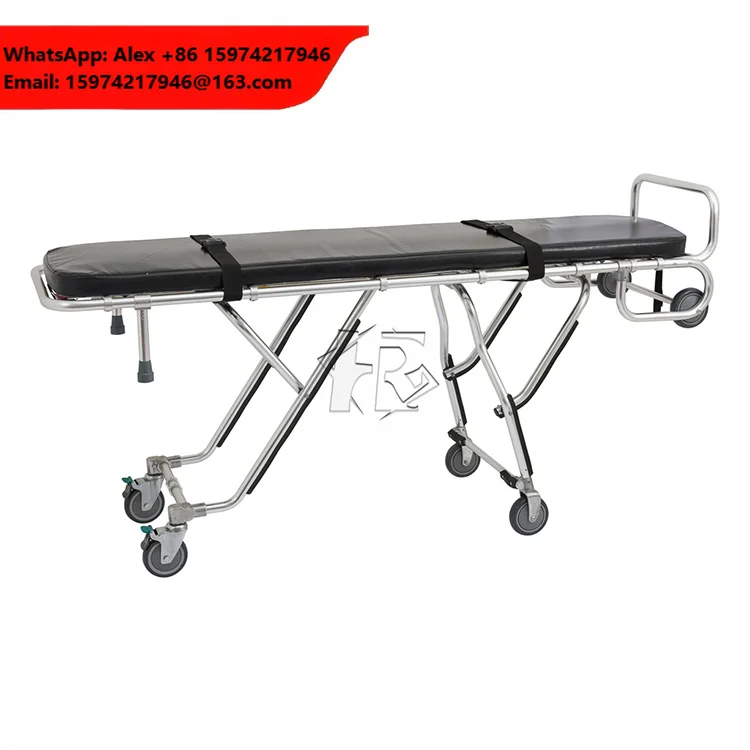 Folding Aluminium Alloy Funeral Stretcher Casket Trolley For Morgue Equipments Transport Dead Body Folding Funeral Stretcher