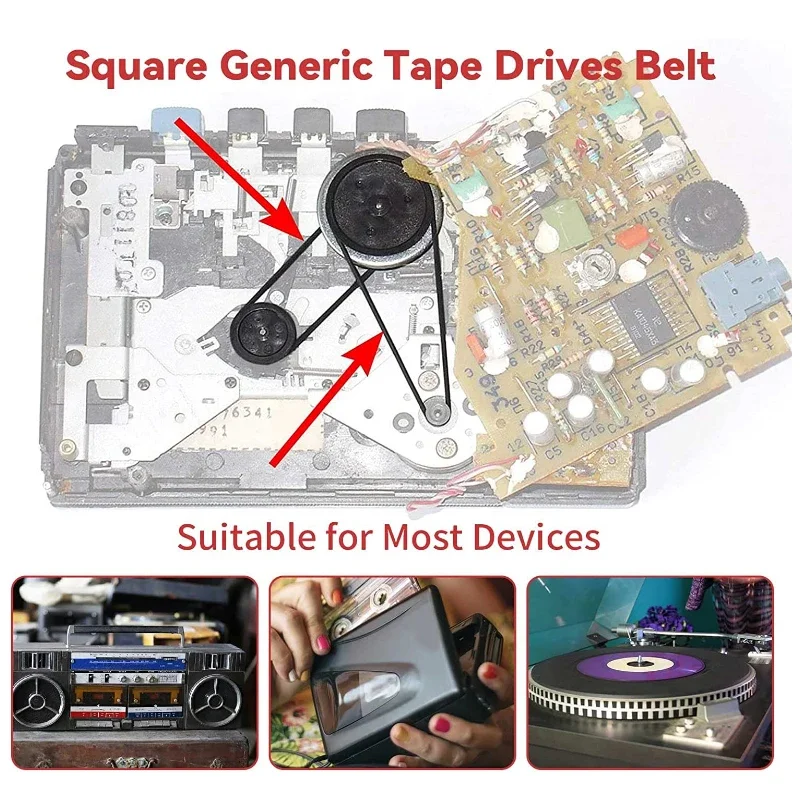 30-120mm Universal Mix Kassettenband Universalmaschinenriemen Sortierte Gängige Quadratische Gummibänder für Rekorder Walkman DVD-Laufwerke – Detail 3