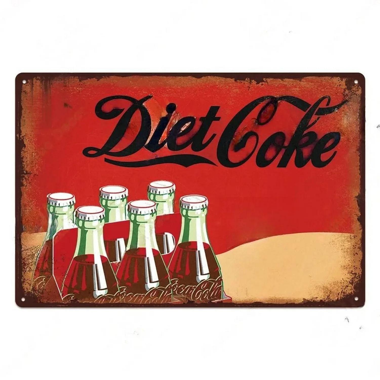 علامة قصدير مشروبات الصودا الغازية العتيقة ، لوحة زخرفية رث ، ديكور حائط ، ديكور بار منزلي ، صفيحة حديدية ، ملصق رسم ، فن