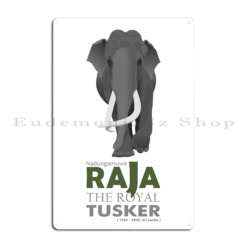 Raja The Royal Tusker Metal Plaque Poster Cinema Painting Wall Mural Designer Designing Tin Sign Poster