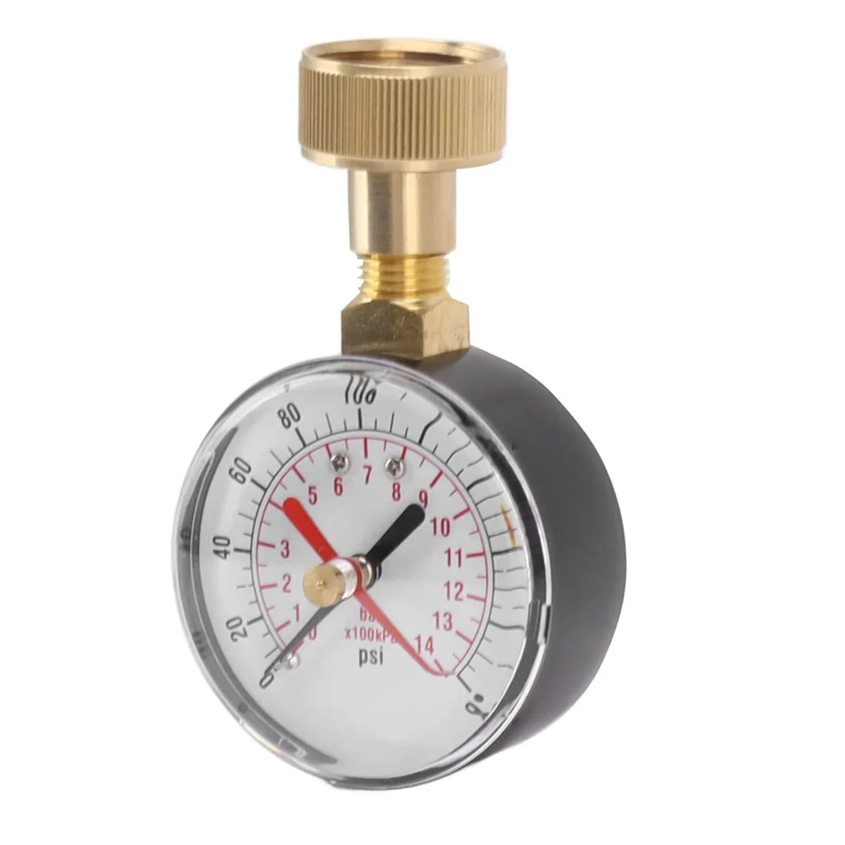 Water Pressure Gauge 0 to 200Psi Universal Water Pressure Test Gauge with 3/4 Female Hose Thread for Replacement