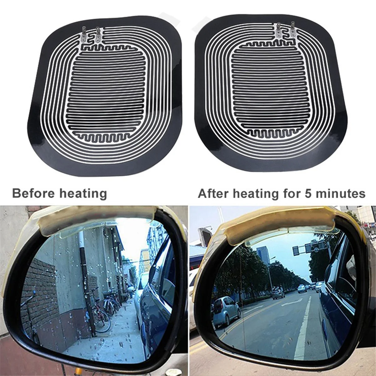 Car Side Wing Mirror Heating Pad DC 12V Universal Rearview Mirror Mist Demister Quick Warm Mirrors Defogger