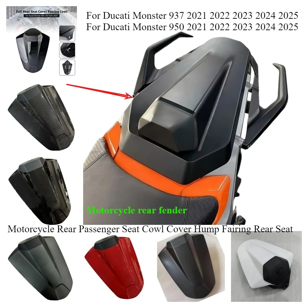 

Motorcycle Rear Passenger Seat Cowl Cover Hump Fairing Rear Seat Cushion For Ducati Monster 937 950 2021 2022 2023 2024 Pillion
