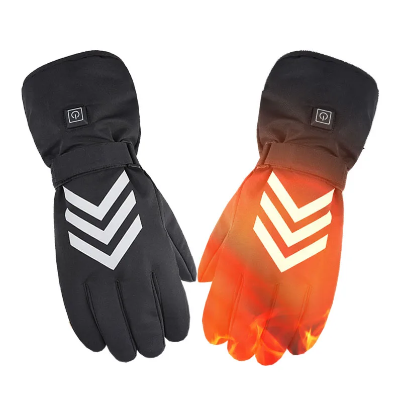 

Winter Velour Heating Hand Warmer Heater Outdoor Sports Hunting Hiking Skiing Ski Heated Gloves Rechargeable Lithium Battery