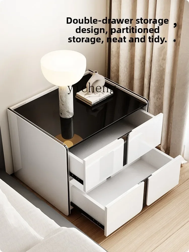 

W5.14 minimalist bedside table light luxury square bedside storage cabinet high-end bedside table