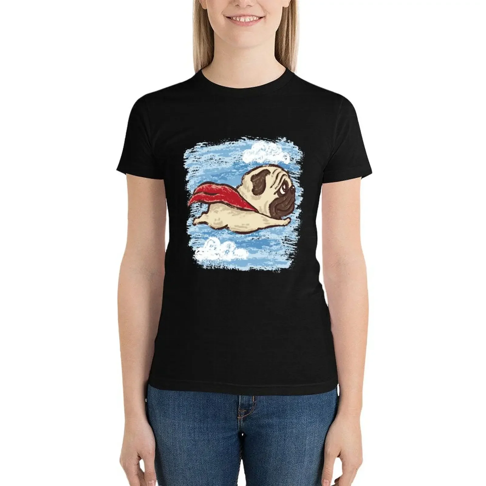 

Flying Pug T-Shirt Aesthetic clothing Blouse Women's t-shirt