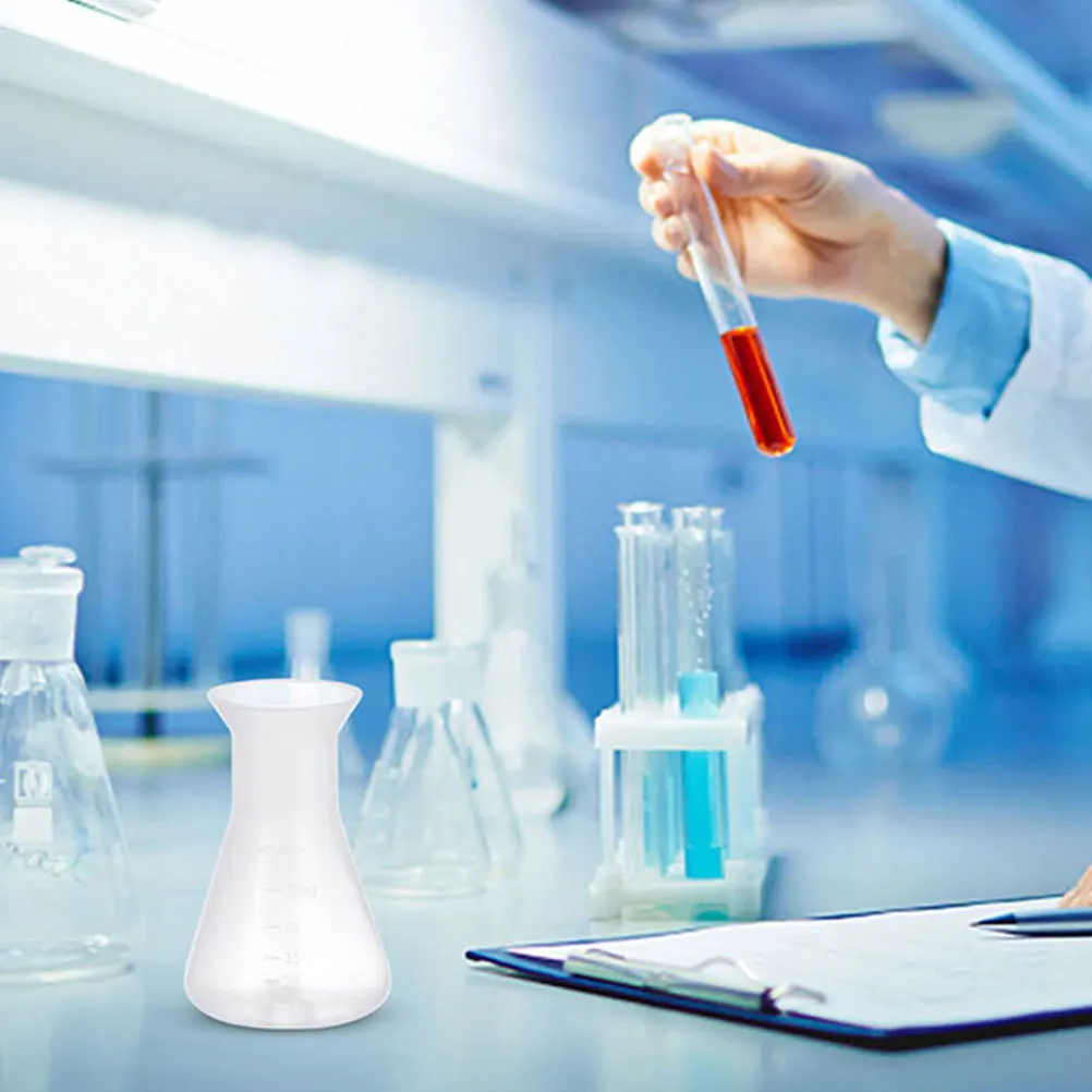 

8pcs Conical Flask Set 50Ml Plastic Erlenmeyer Flasks For Laboratory Science Experiment Reusable Chemistry Lab Flask