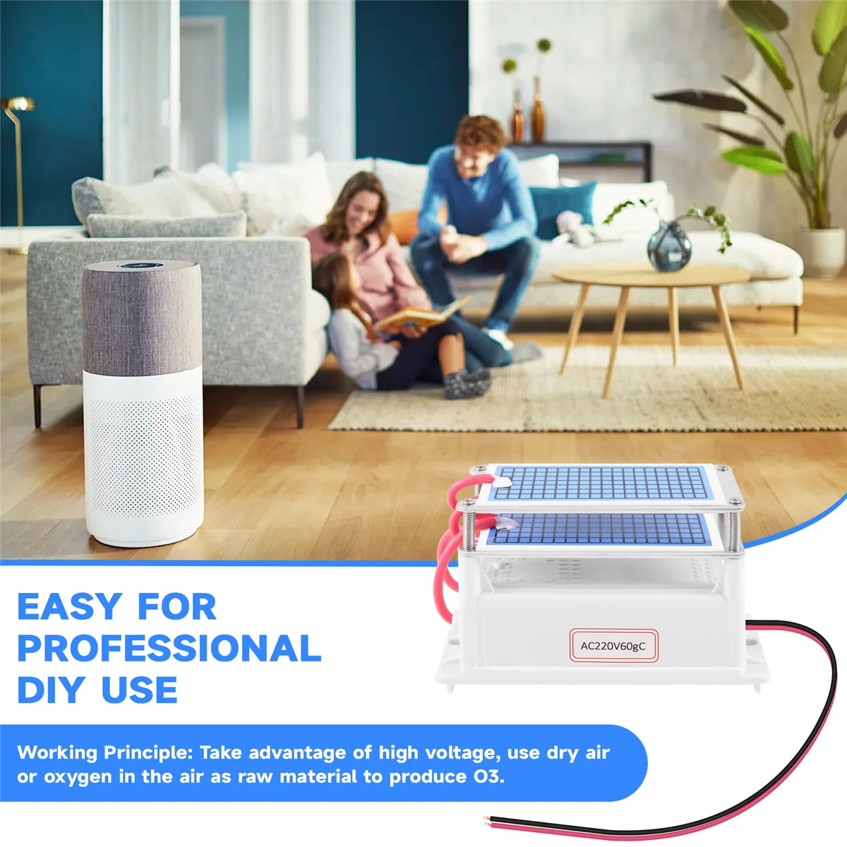 الجديد 60 جرام/ساعة مولد أوزون منقي هواء مولد الأوزون لتنقية المعالجة الفورمالديهايد إزالة رائحة آلة الأوزون 220 فولت