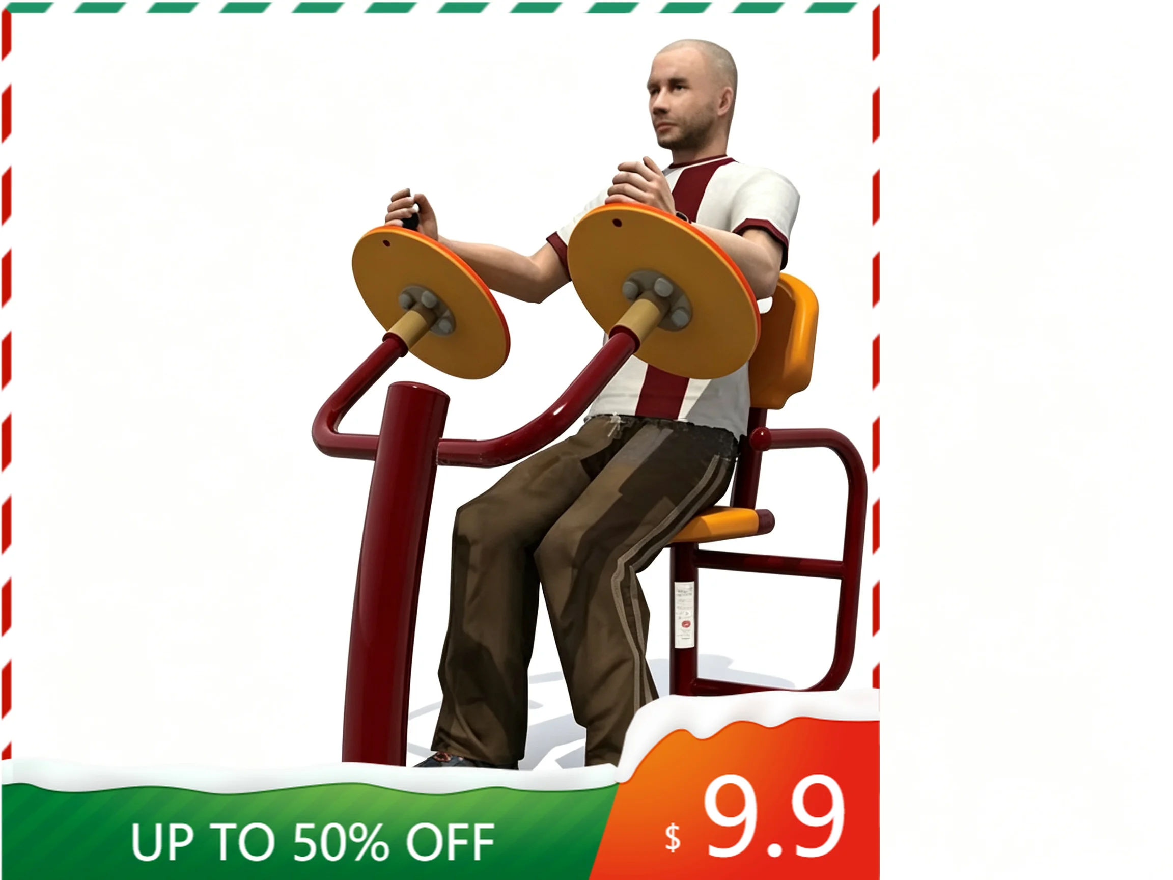 Durable Seated Tai Chi Air Walker Rotator Outdoor Fitness Station for Public Park Shoulder Exercise