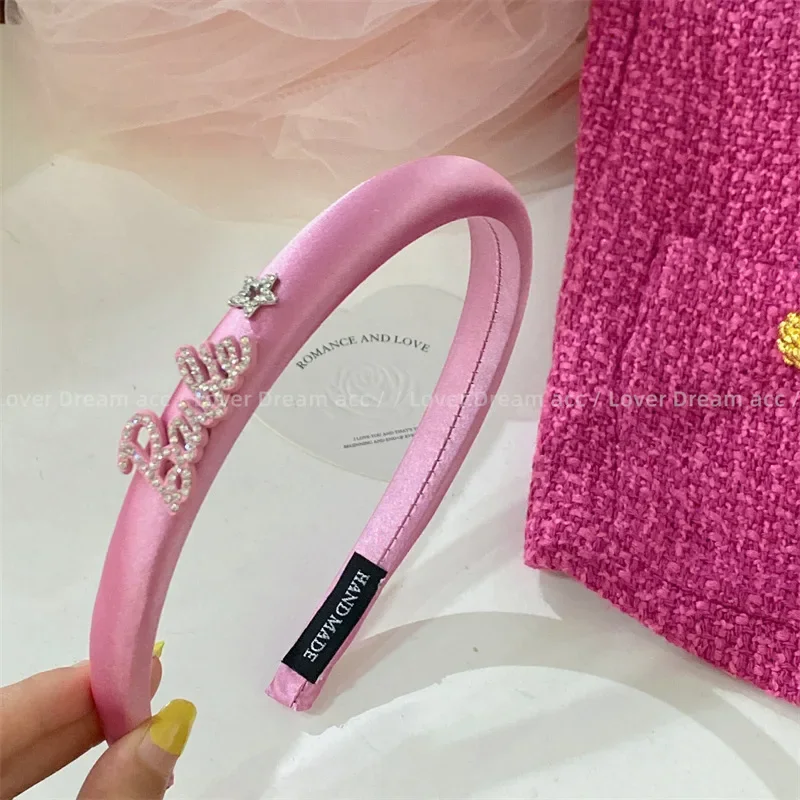 Cartoon Kawaii Barbie Hairband Anime Cute Pink Bow Love Hair Accessories Sweet Girl Headband Ornaments Harajuku Y2k Style New