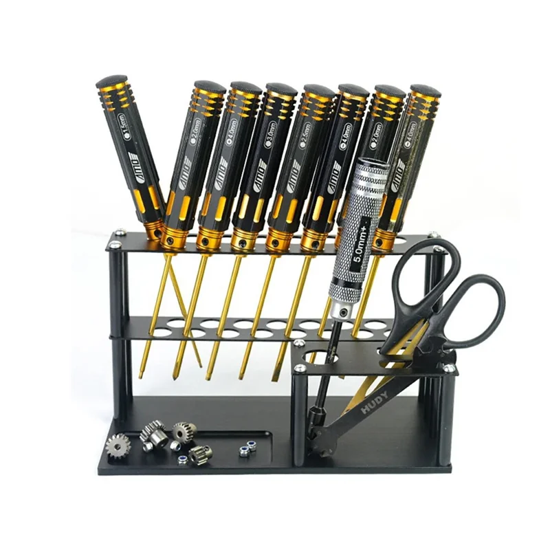 -A14E RC Screwdriver Storage Rack Holder Aluminum Alloy Screwdriver Organizers For Hex Screw Driver RC Tools Kit Organizers