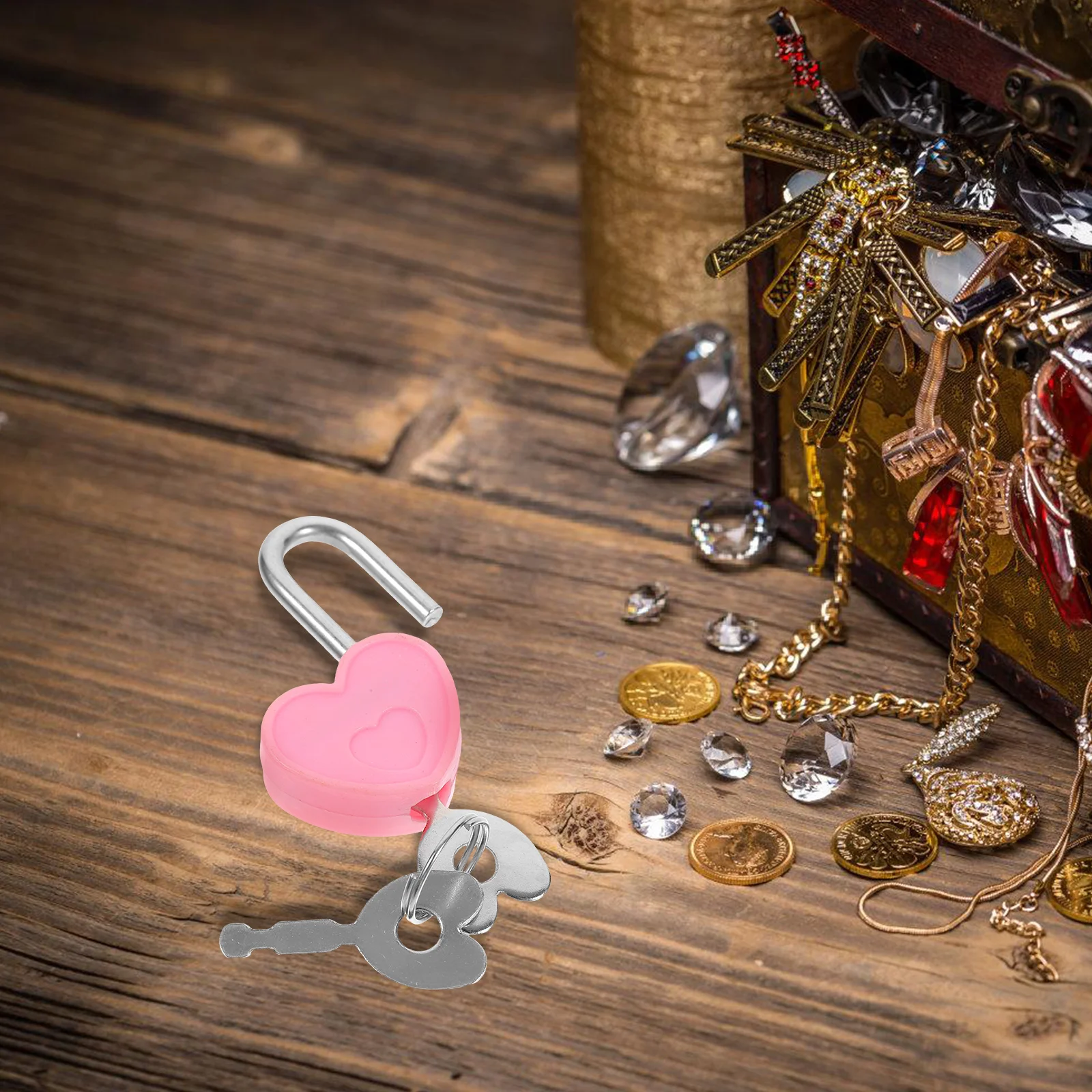 

24 Set Mini Heart Shaped Padlocks Vintage Style Suitcase Jewelry Box Handbag Diary Books Random Color Travel Luggage Security