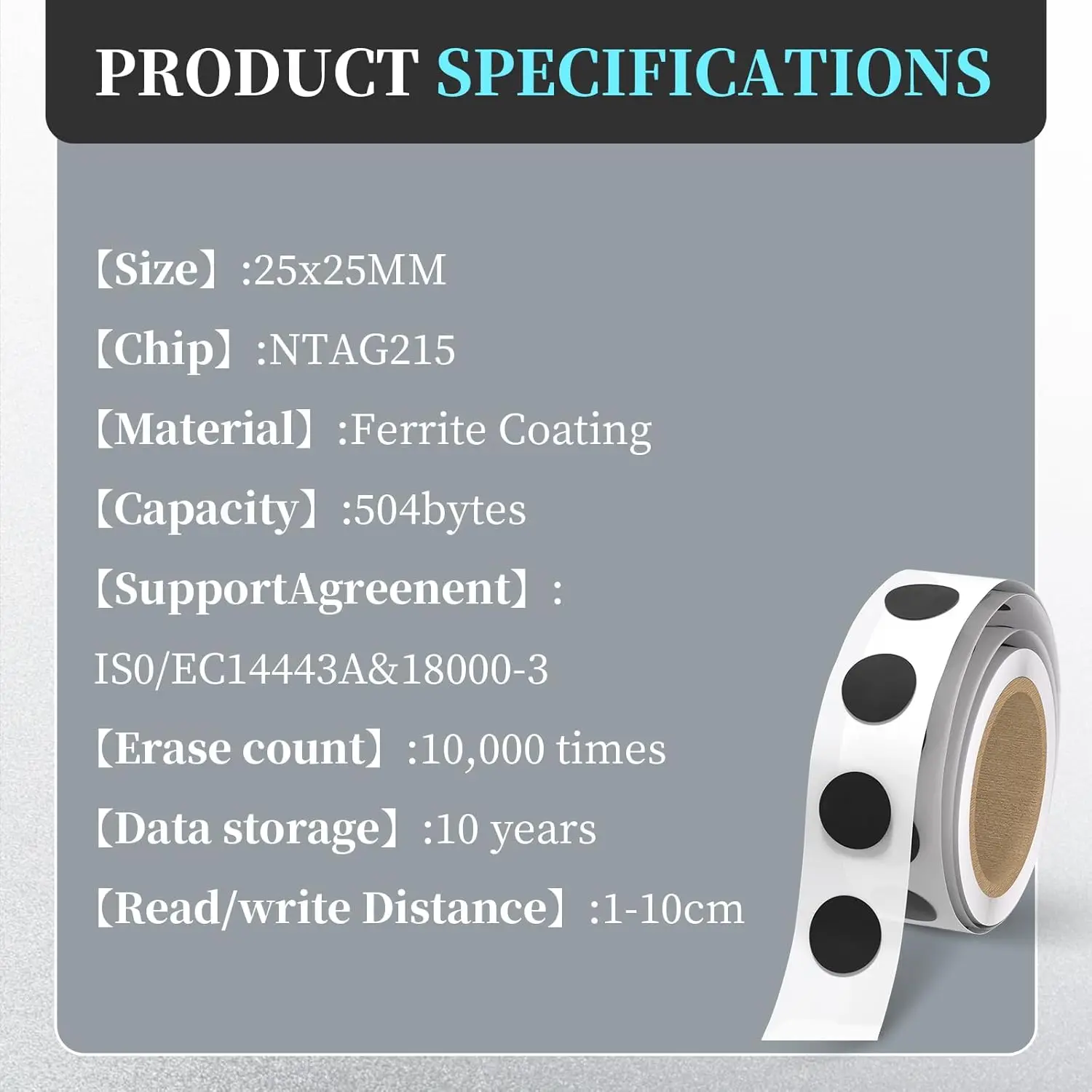 Ntag215/213 NFC Tag 13.56MHz ISO14443A Wet Inlay Sticker Adhesive Phone RFID Tag Available for NFC Phone Electronic Tag