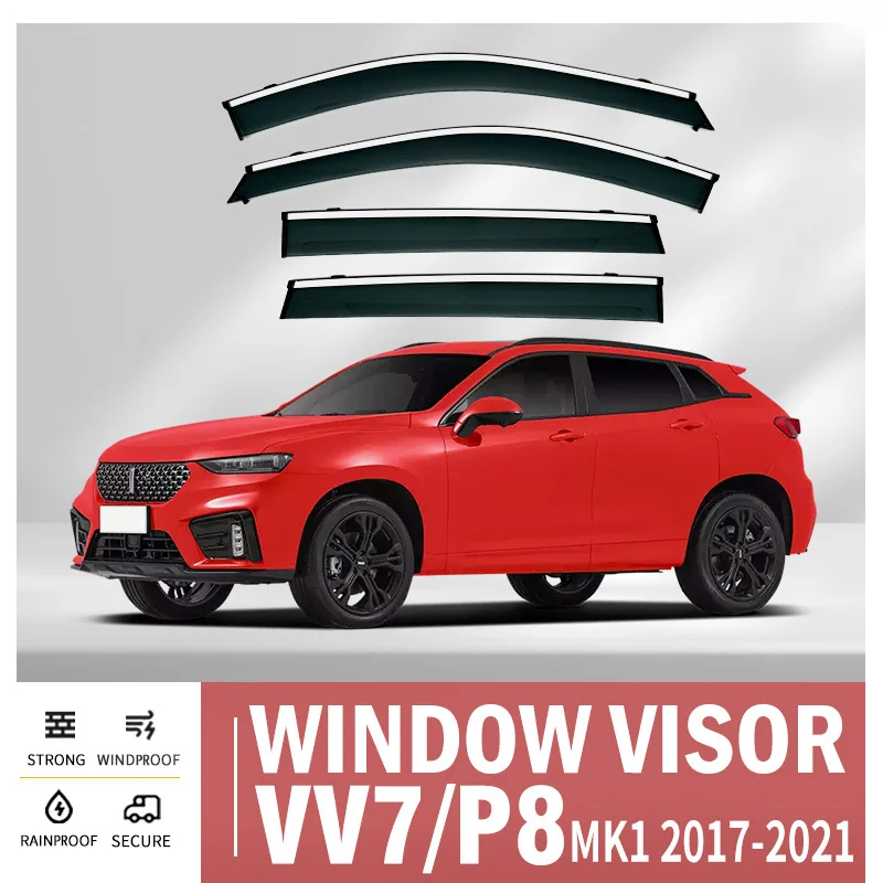 Fit For Great Wall WEY VV7 P8 GT Window Visor Awnings Shelters Sun Rain Mirror Eyebrow Wind Deflector