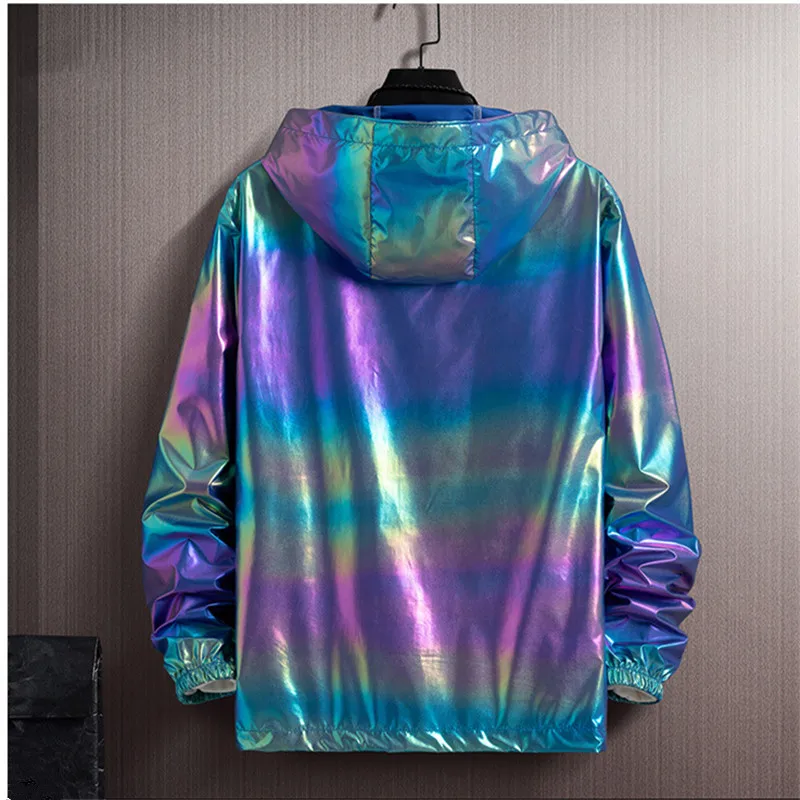 Spring Summer Jacket Men Women Colorful Shiny Sunscreen Clothing Couple Thin Jackets Y2K New Fashion Oversized Coats S-7XL 자켓