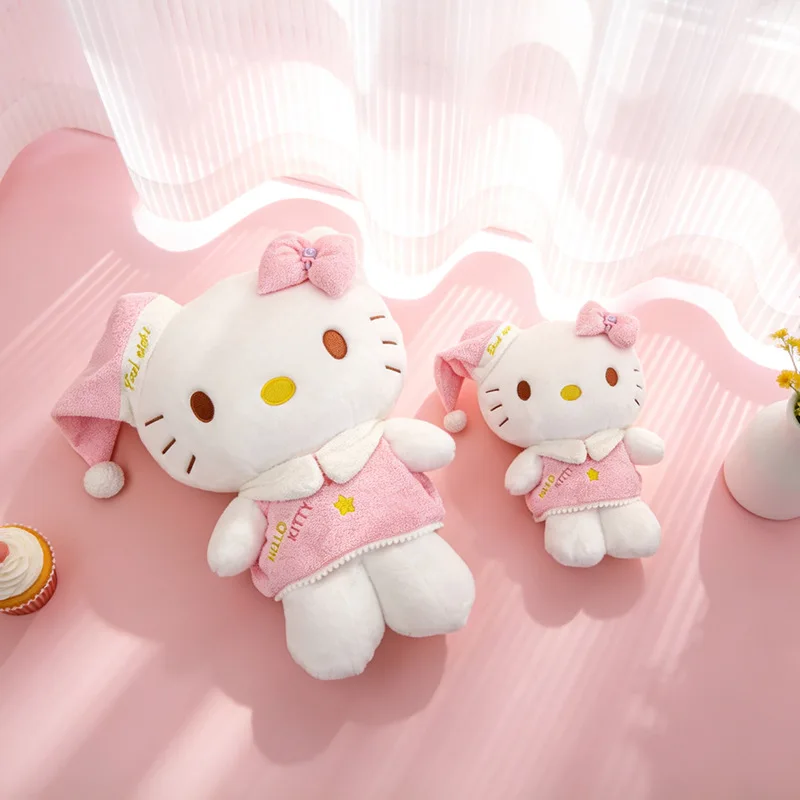 

Sanrio 65CM Hello Kitty Pajama Plush Toy, Cute Pink Nightgown Stuffed Doll with Nightcap, Soft Plushie for Kids & Fans
