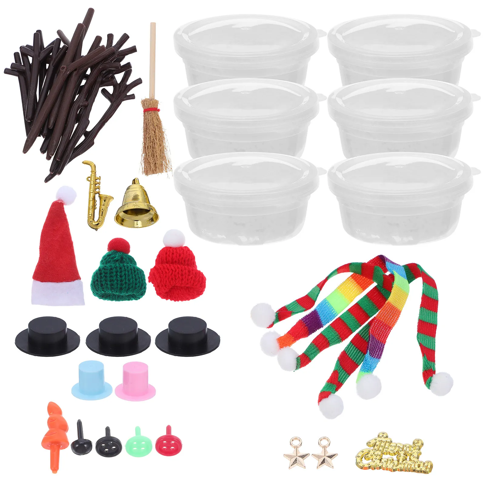 1Set Snowman Craft Kit DIY Modeling Clay Set for Kids Adults Creative Family Activity Christmas Stocking Stuffers Winter Decor