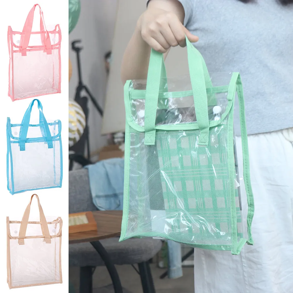 

Сумка для хранения тестовой бумаги большой емкости, прозрачная ручная папка из ПВХ для файлов, офисные принадлежности, прочная прозрачная сумка для экзамена