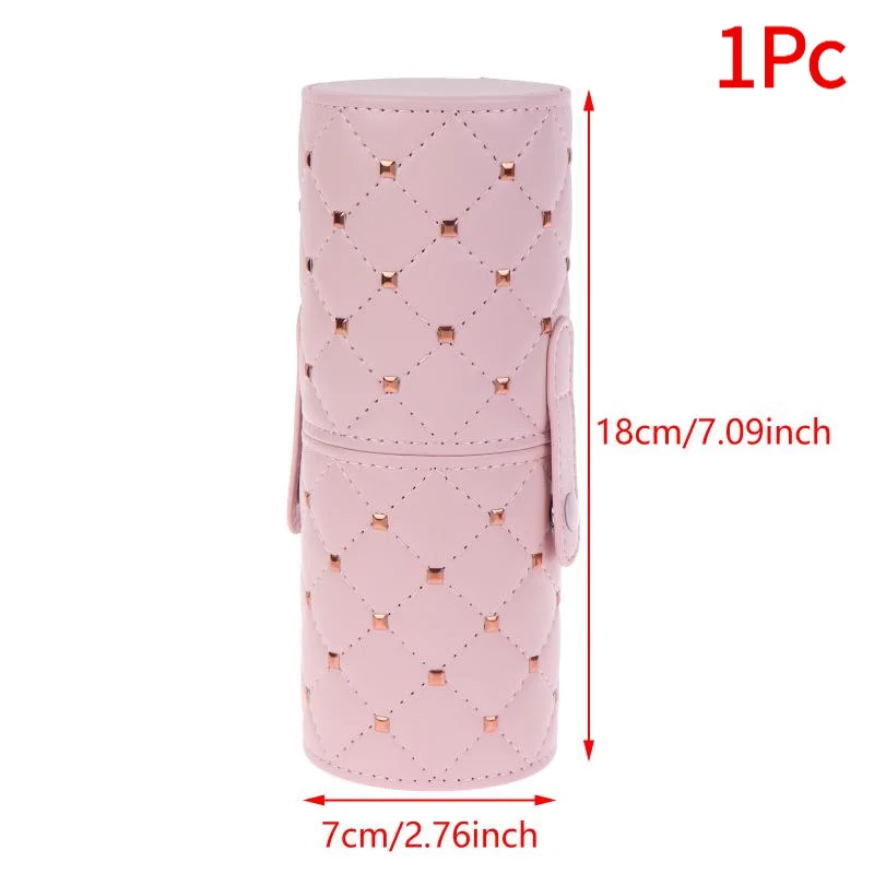 *Square Diamond Textured Makeup Brush Storage Case Waterproof Multipurpose Pen Nail Tool Holder for Home Vanity