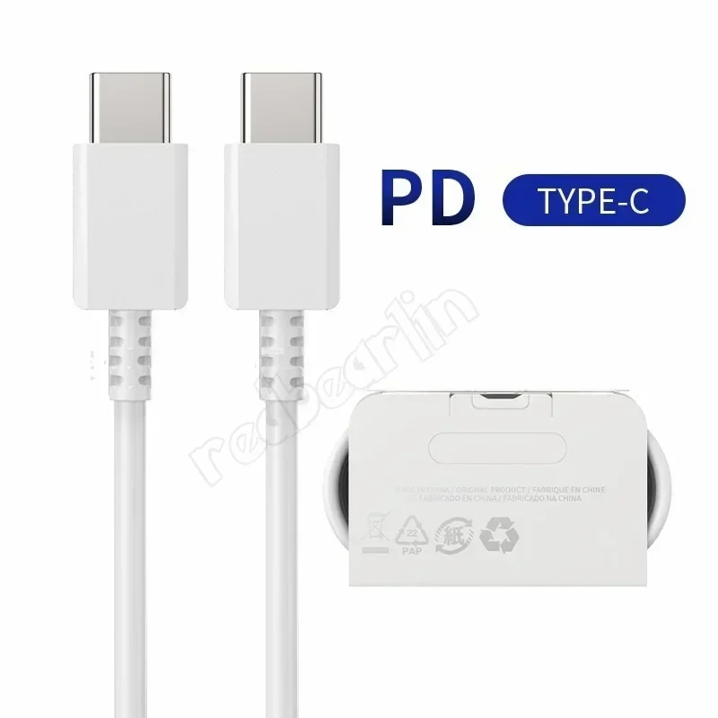 2Pcs  For Samsung S21 S20 Plus Cable Fast Charge Type C To Type C PD Quick Charging Cable Wire For Galaxy A71 A72 A82 Note 20 wh