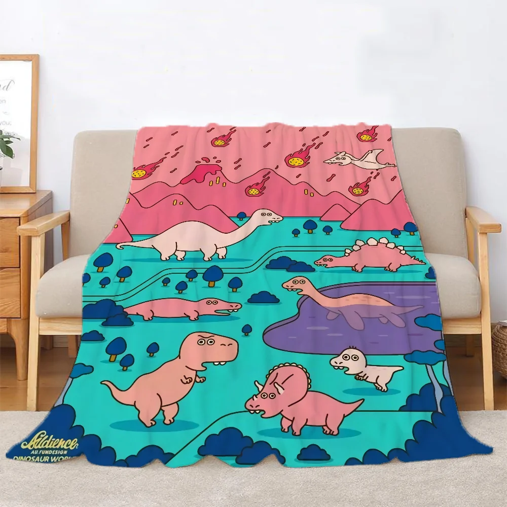 

Dinosaur Sofa Blankets & Throws Picnic Throw Blanket Luxury Knitted Plaid Interior for Home Beach Towel Microfiber Bedding Knee