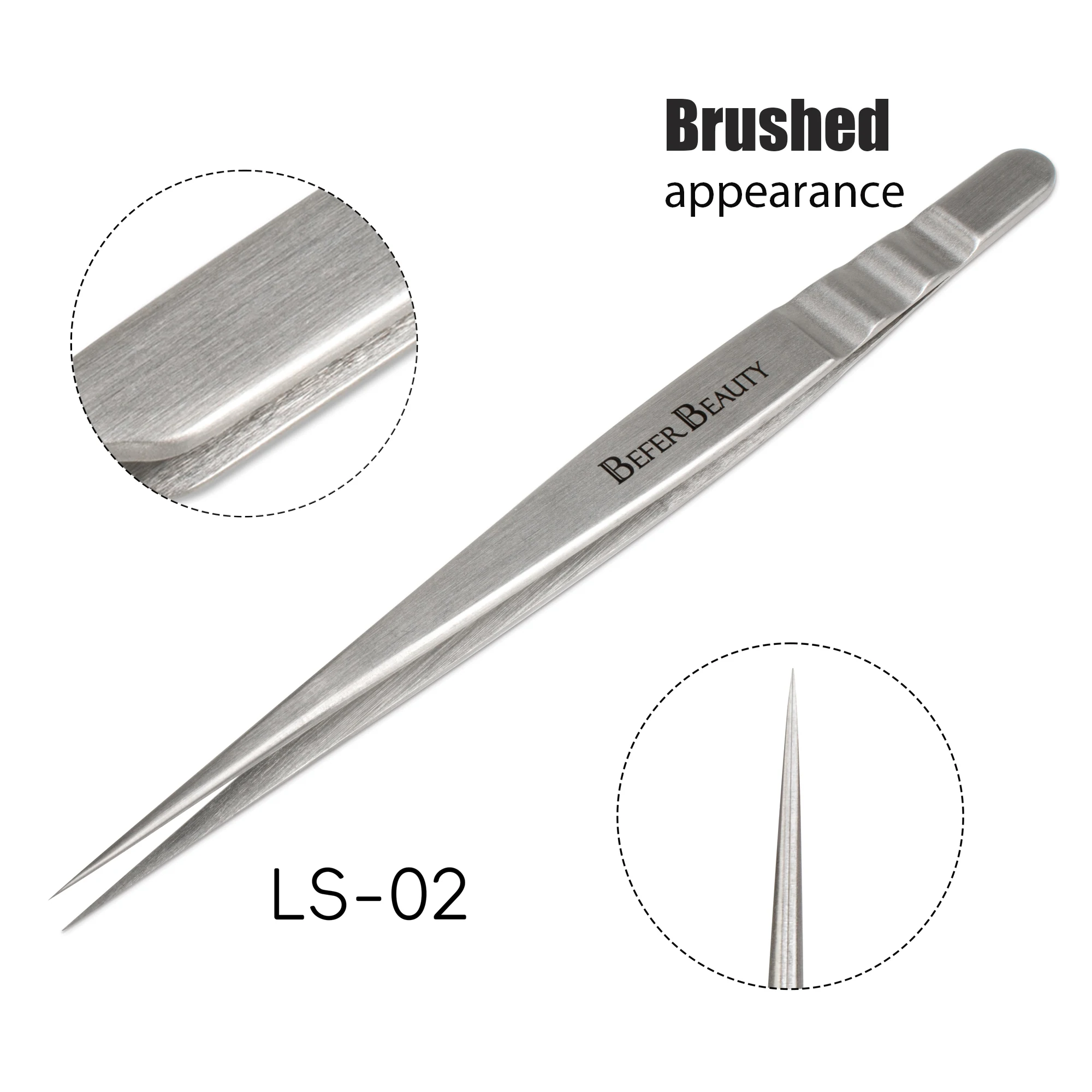 Antistatische Pinzette, Wimpernverlängerung, professionelle hochpräzise Volumenpinzette, Pinzette aus Edelstahl, rutschfestes Make-up-Werkzeug – Detail 22