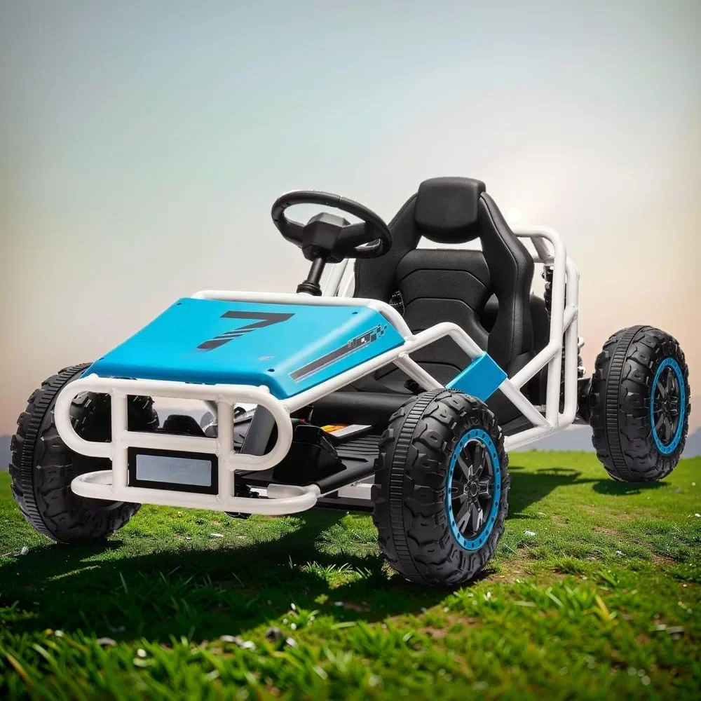 

24V Go Karts for Kids Ages 6-12, Outdoor Dirt Road Electric Car with 7Ah Large Battery,Go Karts, Powerful Motor Electric Go Kart