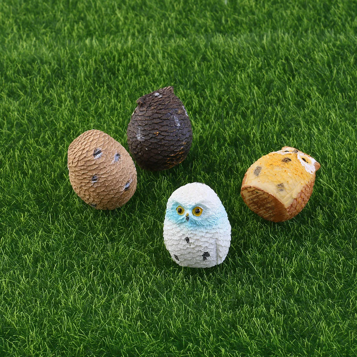 

4Pcs Miniature Owls Resin Garden Props Durable Small Decorative Gardening Suitable for Moss Micro Landscape Micro Landscape