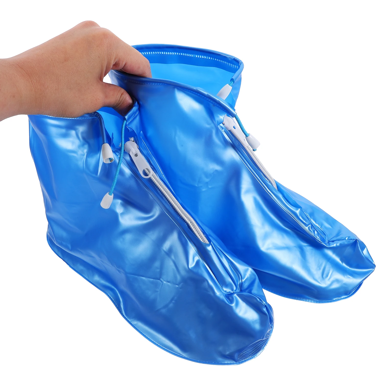 Многоразовые водонепроницаемые бахилы, защитные бахилы из ПВХ, размер 44, 45, синие XXL для мужчин, женщин и детей, защита от дождя, велоспорт, пеший туризм