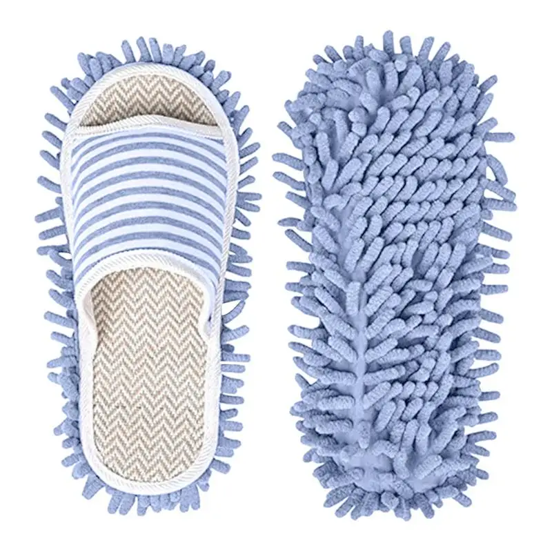 1Pair Mop Slippers Shoes Cover Reusable Dust Mops For Women Washable Mop Socks For Foot Floor Dust Dirt Hair Cleaner For Kitchen