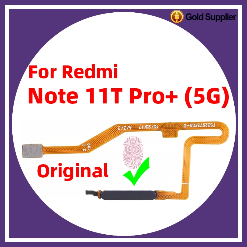 

Шлейф для Xiaomi redmi note 11T Pro plus, гибкий ленточный кабель с датчиком отпечатка пальца, кнопкой возврата и меню, оригинал