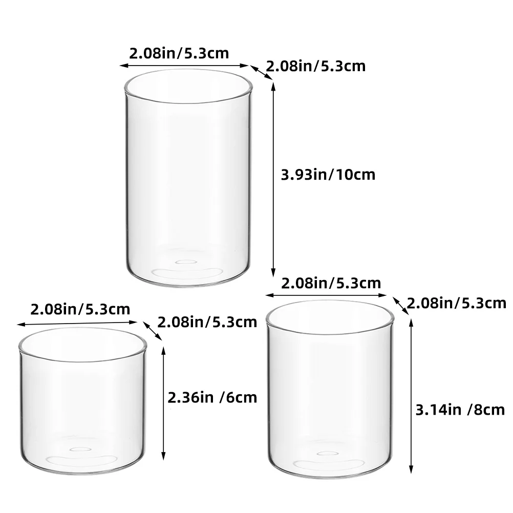 3Pcs Clear Glass Cup Elegant Votive Holder for Weddings Dinner Parties DIY Scented Aromatherapy Display