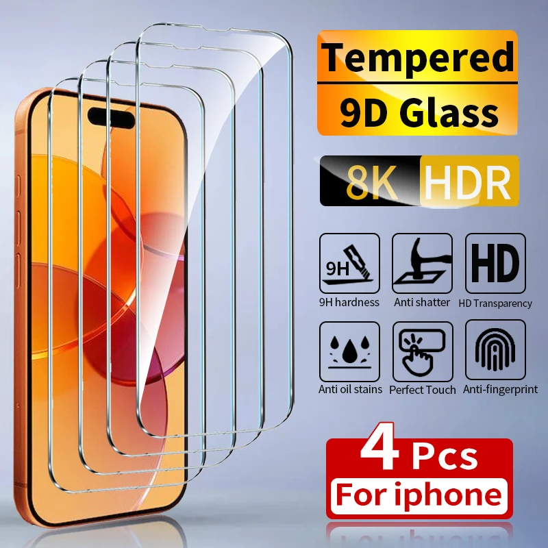 4Pcs Tempered Glass…