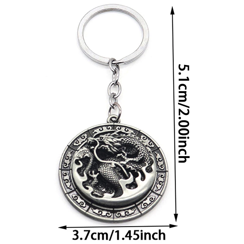 Metal Dragon Pendant Key Chains Dragon God Peripheral Fashion Vintage Chinese Animal Keyring Souvenir Accessories Gift