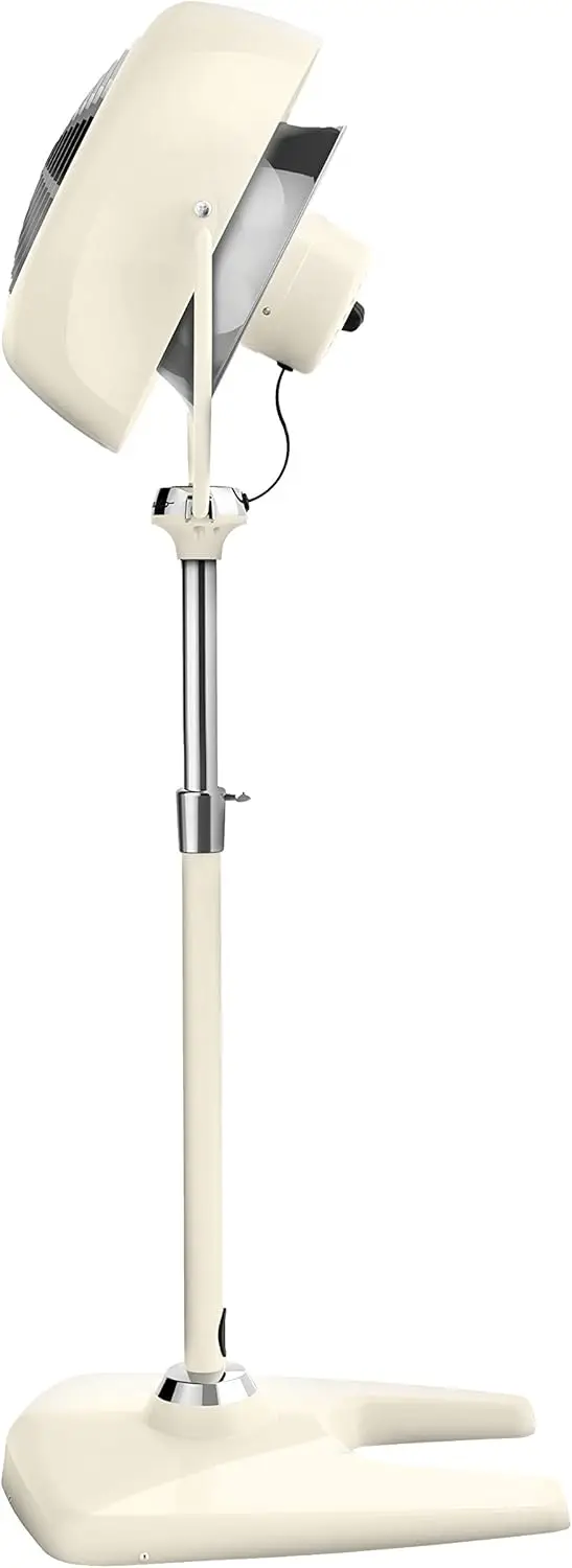 Circolatore d'aria in metallo retrò con ventola vintage per raffreddamento e arredamento 3 velocità, inclinazione regolabile bianco vintage