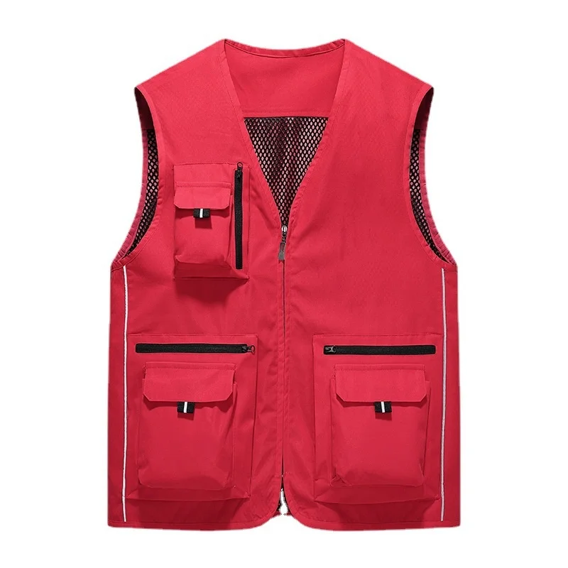 

Summer Vest Mesh Men Hunting Tactical Men's Coats Multi-pocket Sleeveless Jacket Motorcyclist Tool Coat Military Denim Male MAN